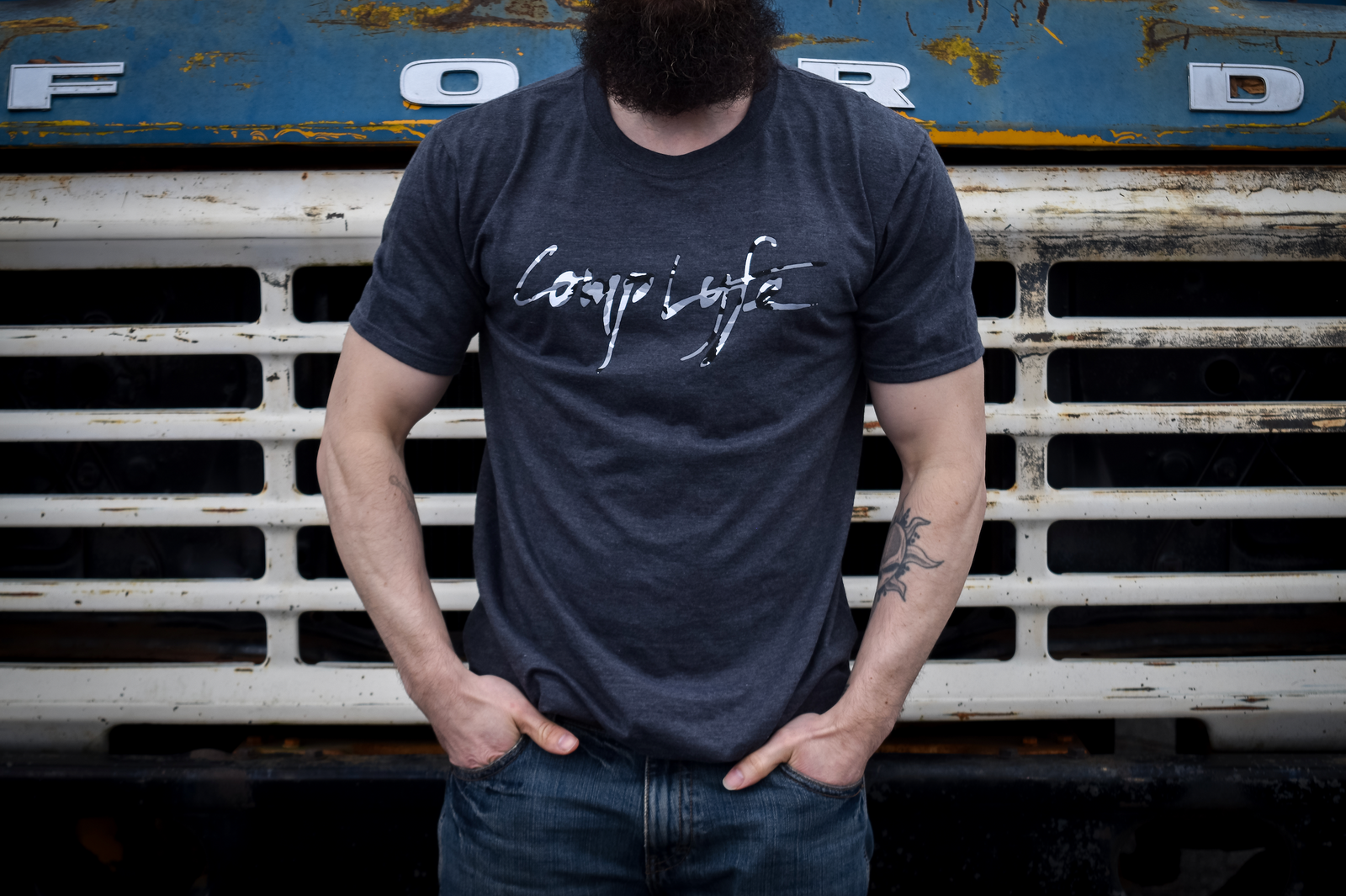 SAWBLADE CAMO TEE<br><I>choice of grey or black</I>